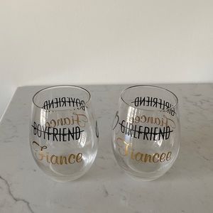 Engagement wine glasses